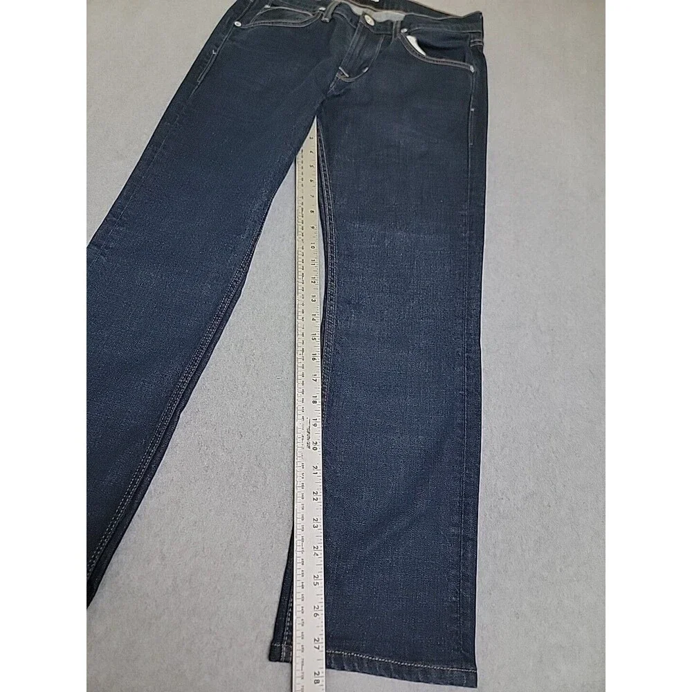 Hudson Jeans Mens 30 36x28 Straight Byron 5 Point Dark Blue‎ Stretch Low Rise